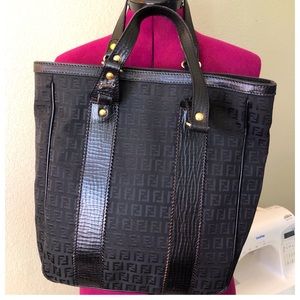 Vintage Fendi Tote Zucchino Canvas Tall